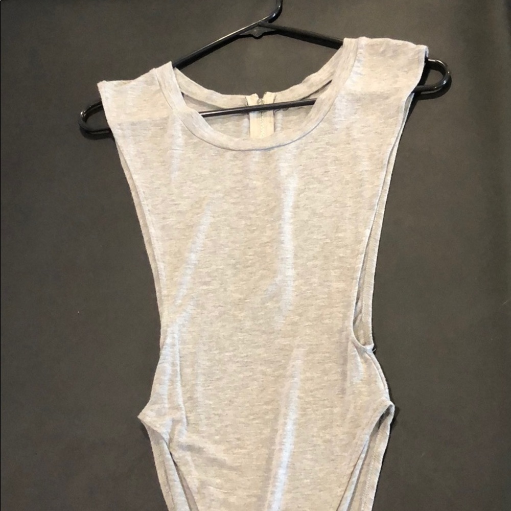 Grey side boob body suit